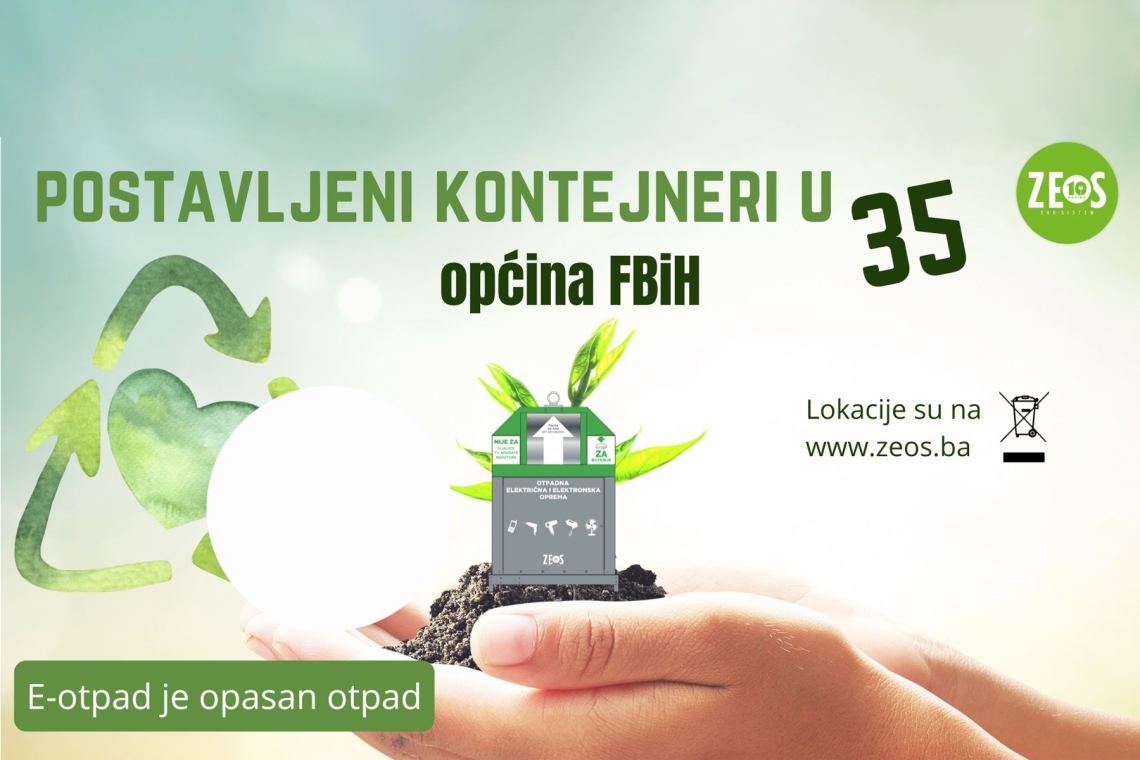 Ekološka održivost – Postavljeni kontejneri za e-otpad u 35 općina širom FBiH
