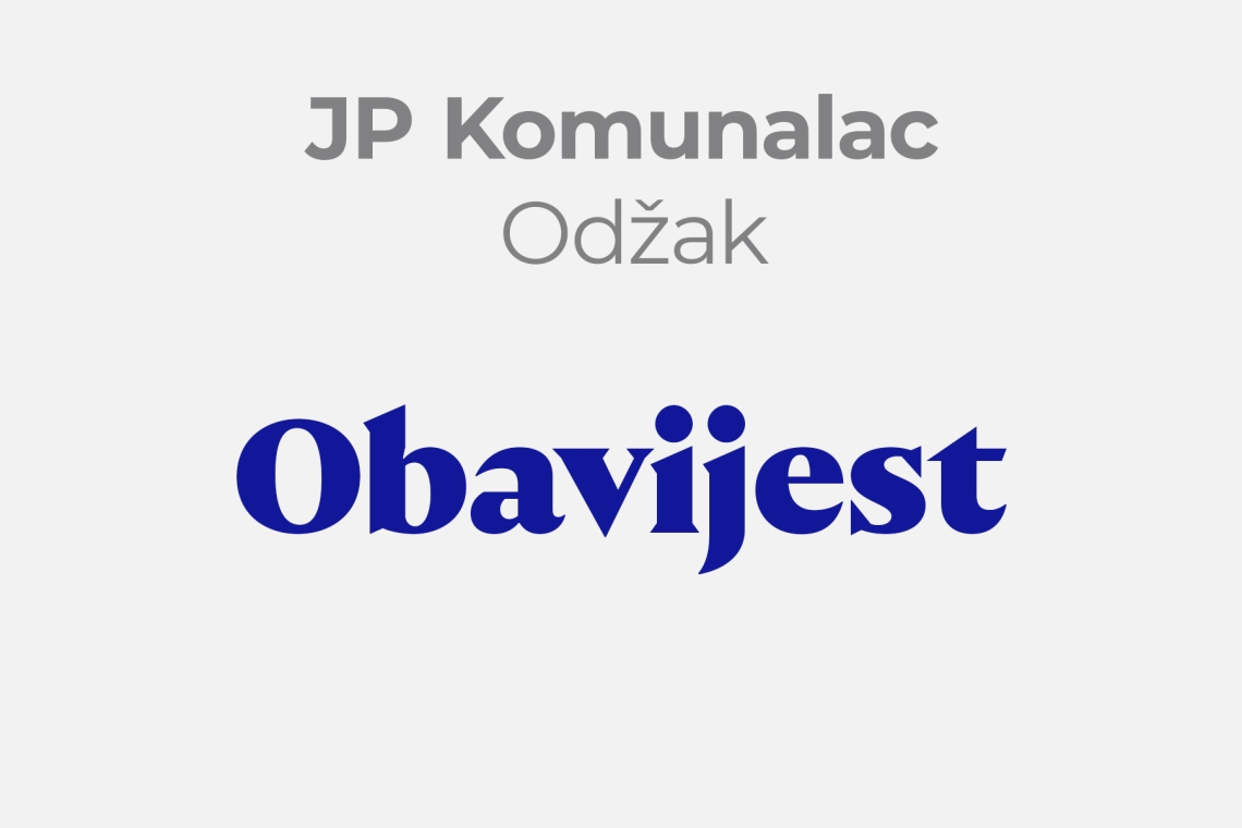 Obavijest o privremenom preseljenju JP Komunalac